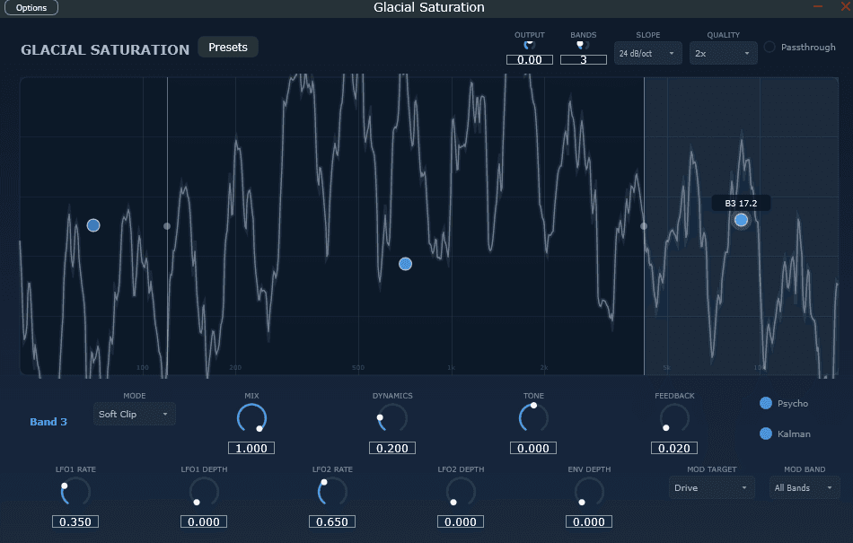 Glacial Saturation plugin interface